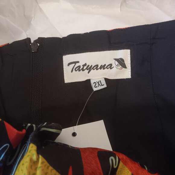 Tatyana Boomerang Halter Dress 2X Plus 50s Swing Pinup Rockabilly Mid-Century - Picture 3 of 5